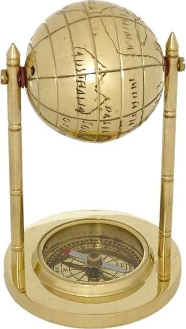 Giftdeco Dekoracyjny Globus mosiężny z kompasem MX1160