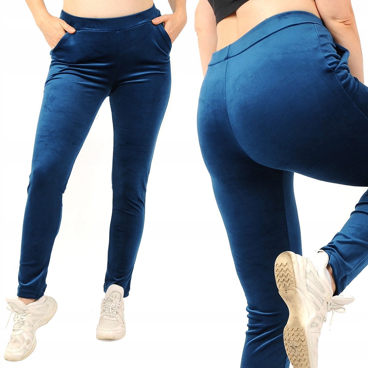 4f Dresy damskie Spodnie dresowe Welurowe Morska Zieleń XL