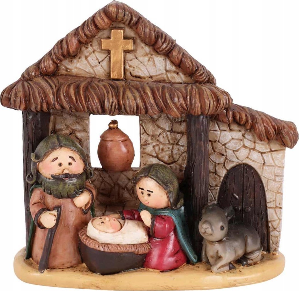 Dekoracja świąteczna Home Styling Collection Mała scenka Bożonarodzeniowa, 15 cm