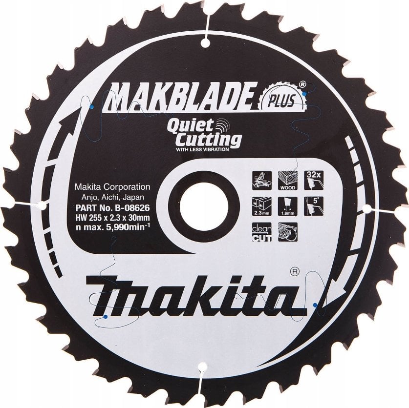 Фото - Пила Makita PIŁA TARCZOWA DO DREWNA 255 x 30mm 32-ZĘBY >>>B-32459 