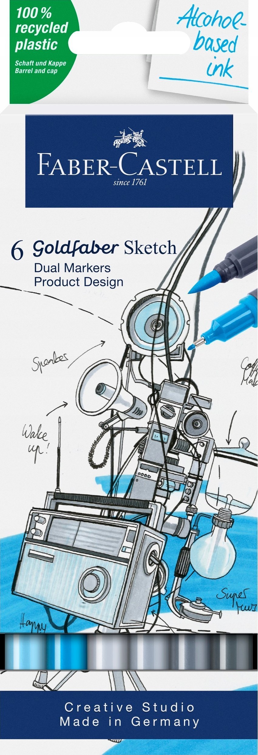 Teka Pisak dwustronny Goldfaber design 6 kolorów