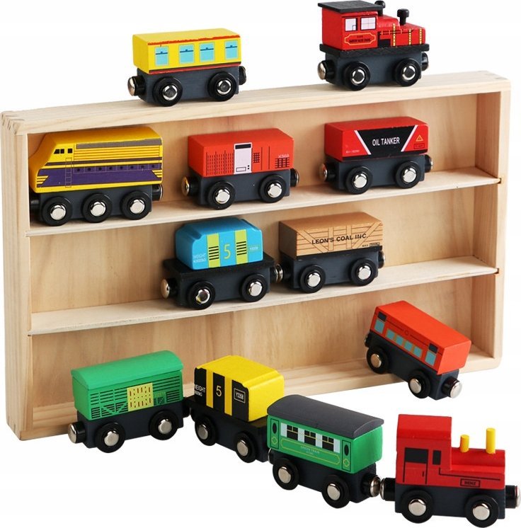 AIG Drewniana Kolejka Pociąg Na Magnes Lokomotywa