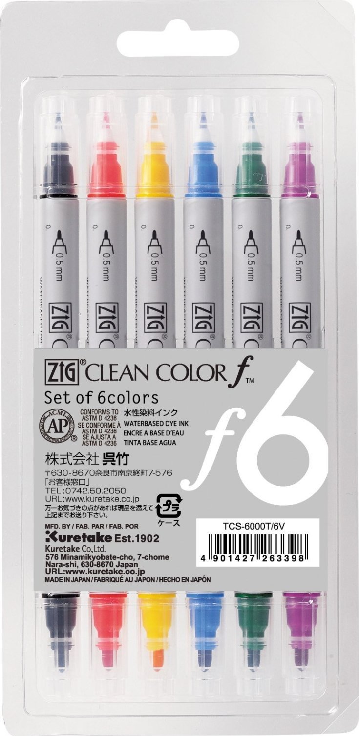 Artequipment ZIG Clean Color f - Sæt m.6 farver