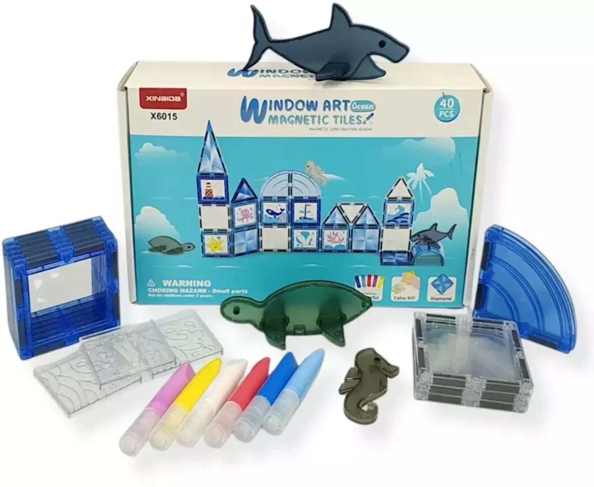 X-Bida Klocki magnetyczne Ocean przezroczyste 40 el. 3+