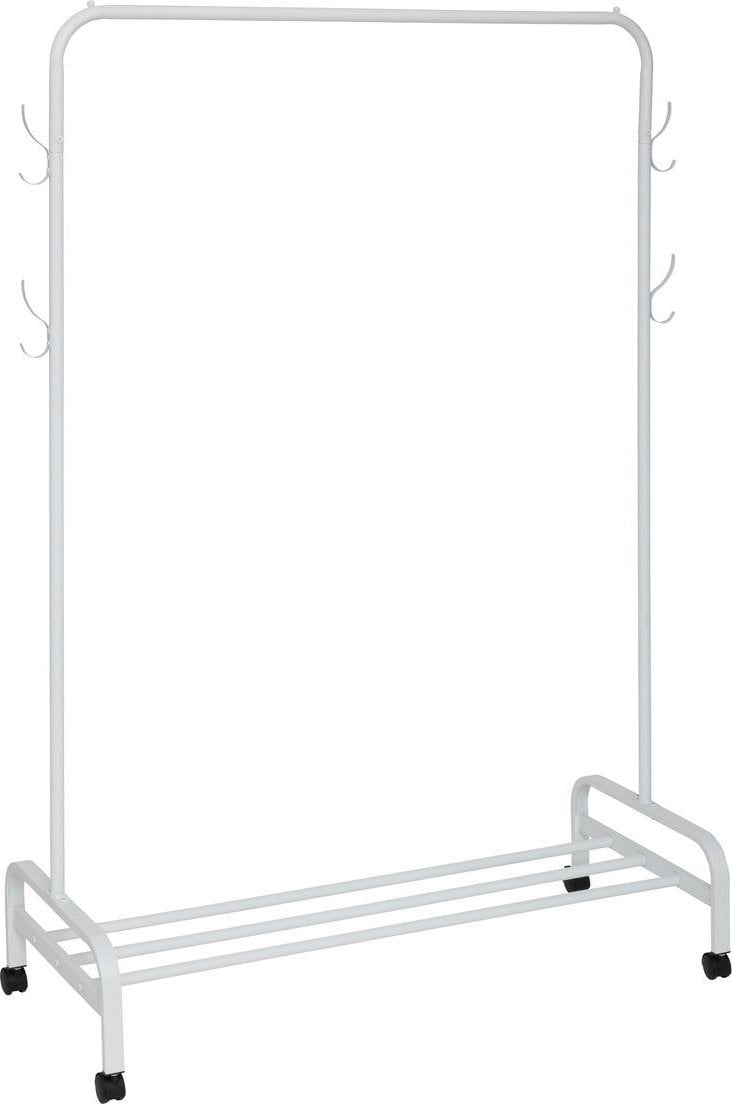 5five Wieszak na ubrania biały GAR stojący, na kółkach, 118 x 45,5 x 160 cm