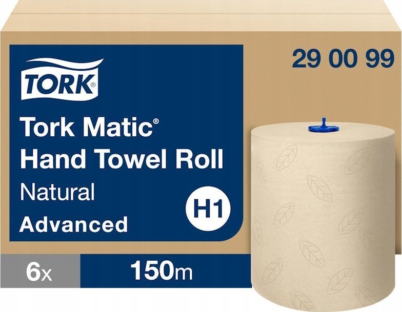 Tork Matic - Papierowy ręcznik w roli, H1, Advanced, odporny na rozdarcia, 2-warstwowy, 6 × 150 m