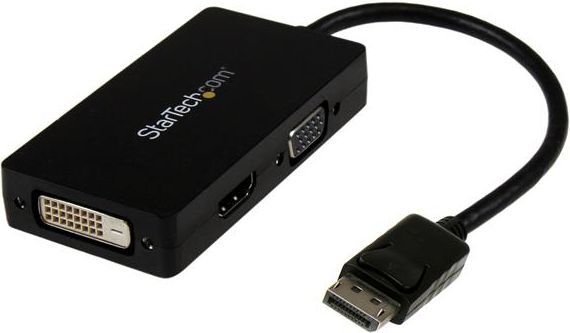 Zdjęcia - Kabel Startech.com Adapter AV StarTech DisplayPort - HDMI - D-Sub  - DVI-D czarny (DP2VG (VGA)