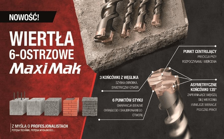 Wiertło Makita MAKITA WIERTŁO SDS MAX 16x 200x 340mm MAXI MAK 6-OSTRZOWE