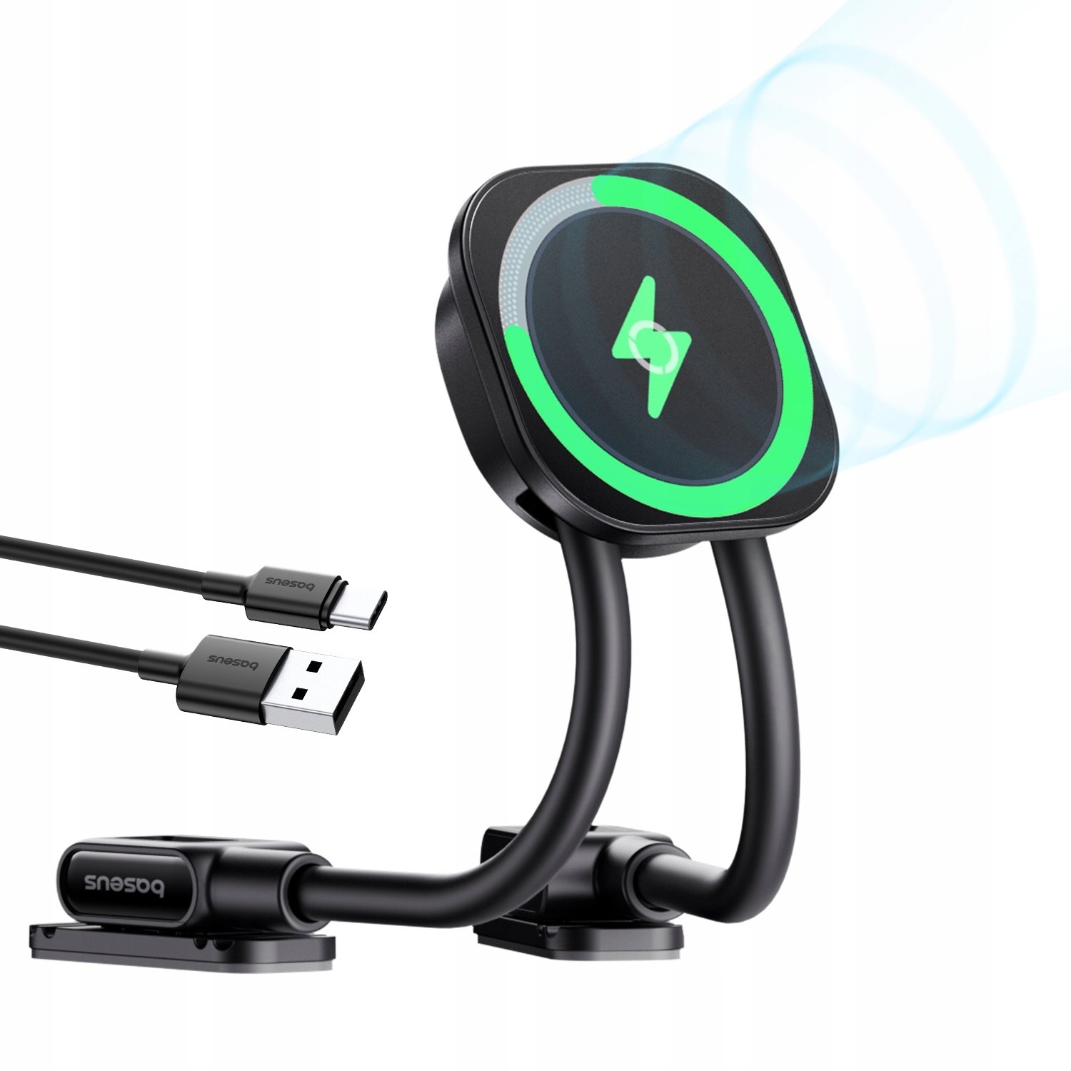 TelForceOne Baseus PrimeTrip C03sPro Uchwyt magnetyczny z bezprzewodowym ładowaniem naklejany czarny