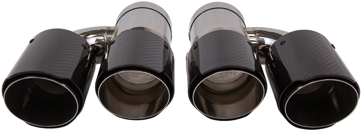 Końcówka tłumika 89mmx2 wejście 70mm Carbon Gloss Zestaw