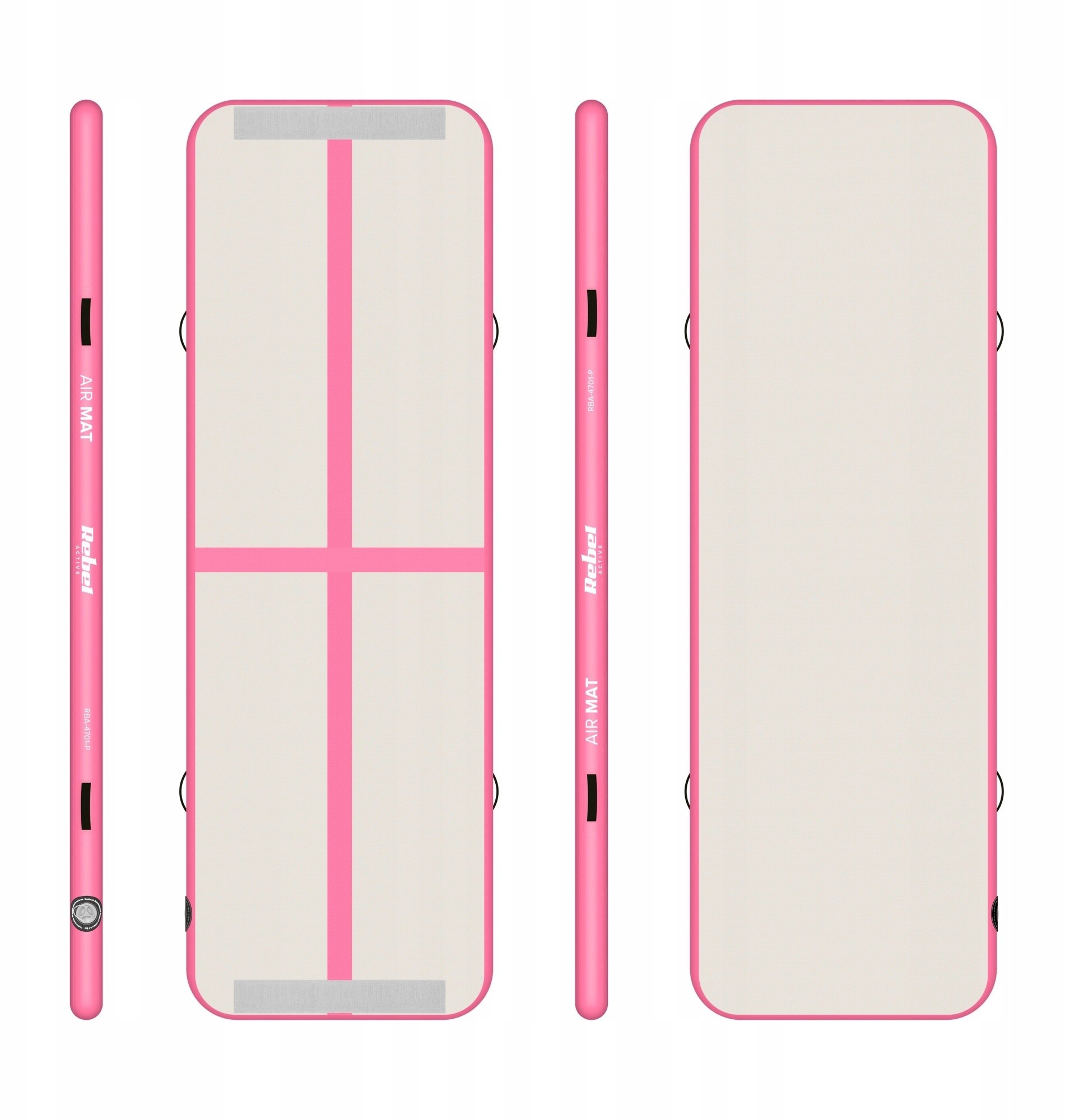 Rebel Ścieżka gimnastyczna, akrobatyczna Airtrack 300x100x10 - pink (RBA-4701-P)