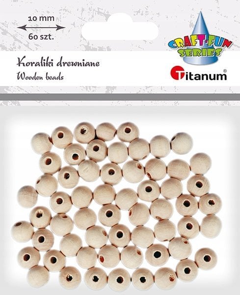 Titanum Koraliki drewniane okrągłe 60szt
