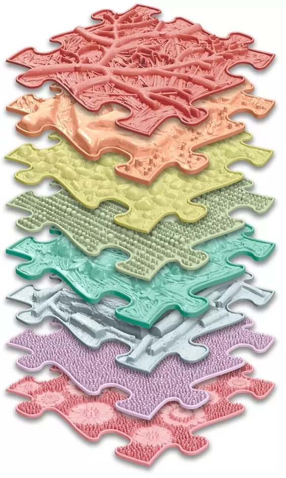 Askato Maty sensoryczne Tęcza Pastel 8 el. ścieżka Muffik 12 msc+