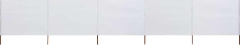 vidaXL Parawan 5-skrzydłowy z tkaniny, 600x80 cm, piaskowy biały