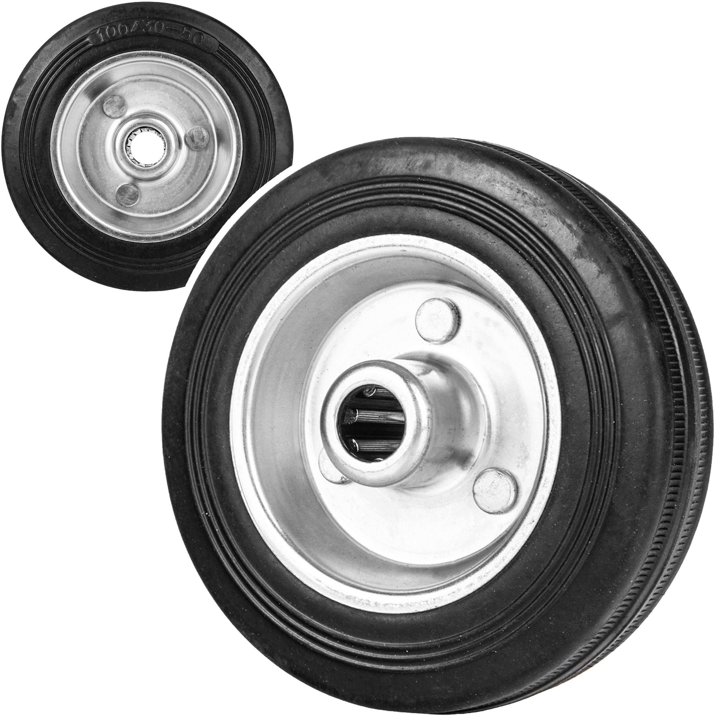 Geko Koło stalowo gumowe 100mm 60kg (80) (5903418305505)