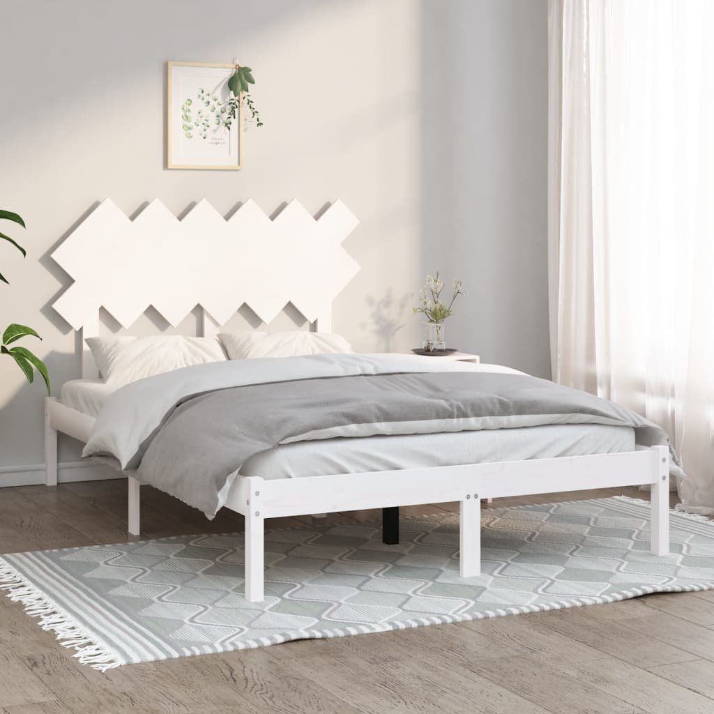 Фото - Ліжко VidaXL Rama łóżka, biała, 120x200 cm, lite drewno 