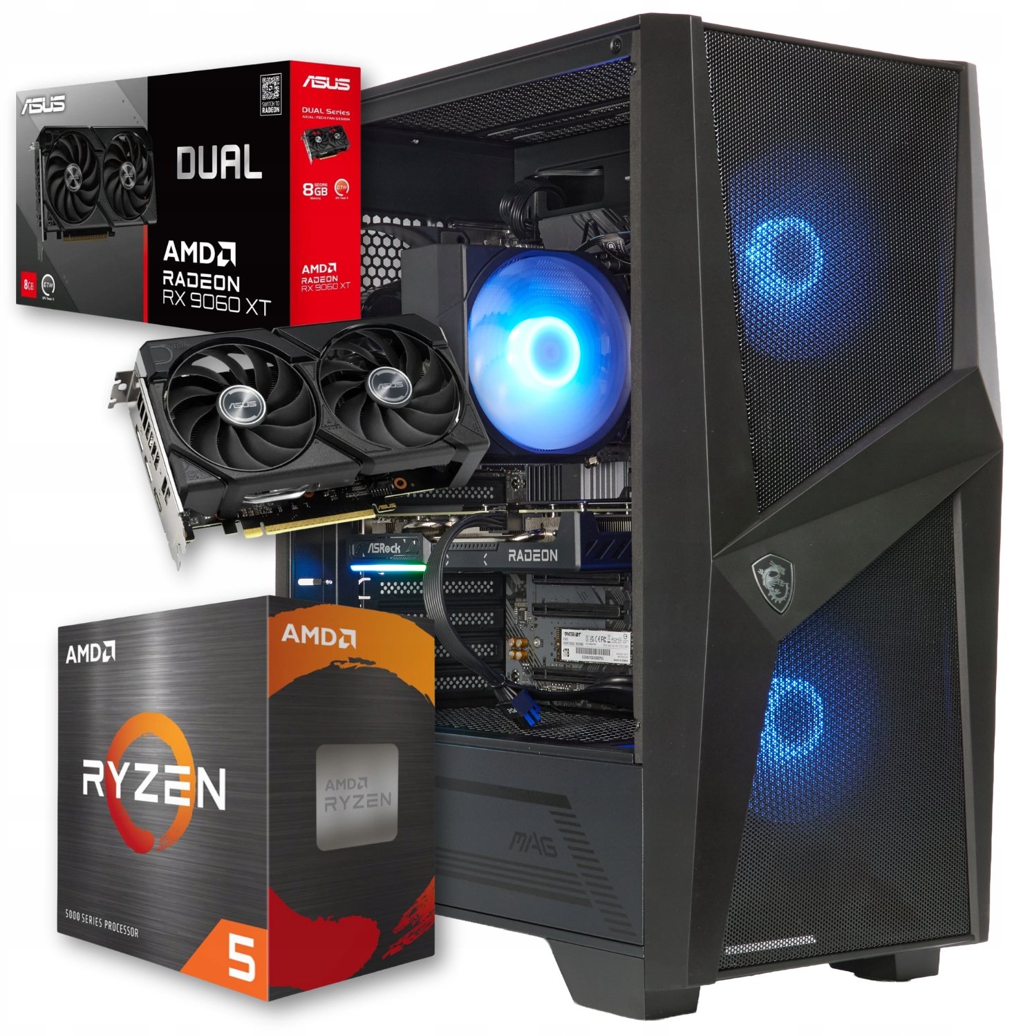 Komputer Better Side of Gaming Striker V19 AMD Ryzen 5 AMD Radeon RX 9060 XT 16GB DDR4 512GB SSD Windows 11