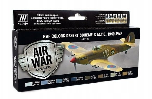 Vallejo Vallejo: 71.163 - Model Air - Air War - RAF Colors - Desert Scheme & M.T.O. 1940-1945 (8x18 ...