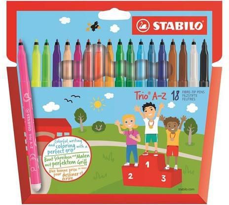 Stabilo Flamastry trójkątne Trio A-Z, 18 sztuk (378/1-18-01)