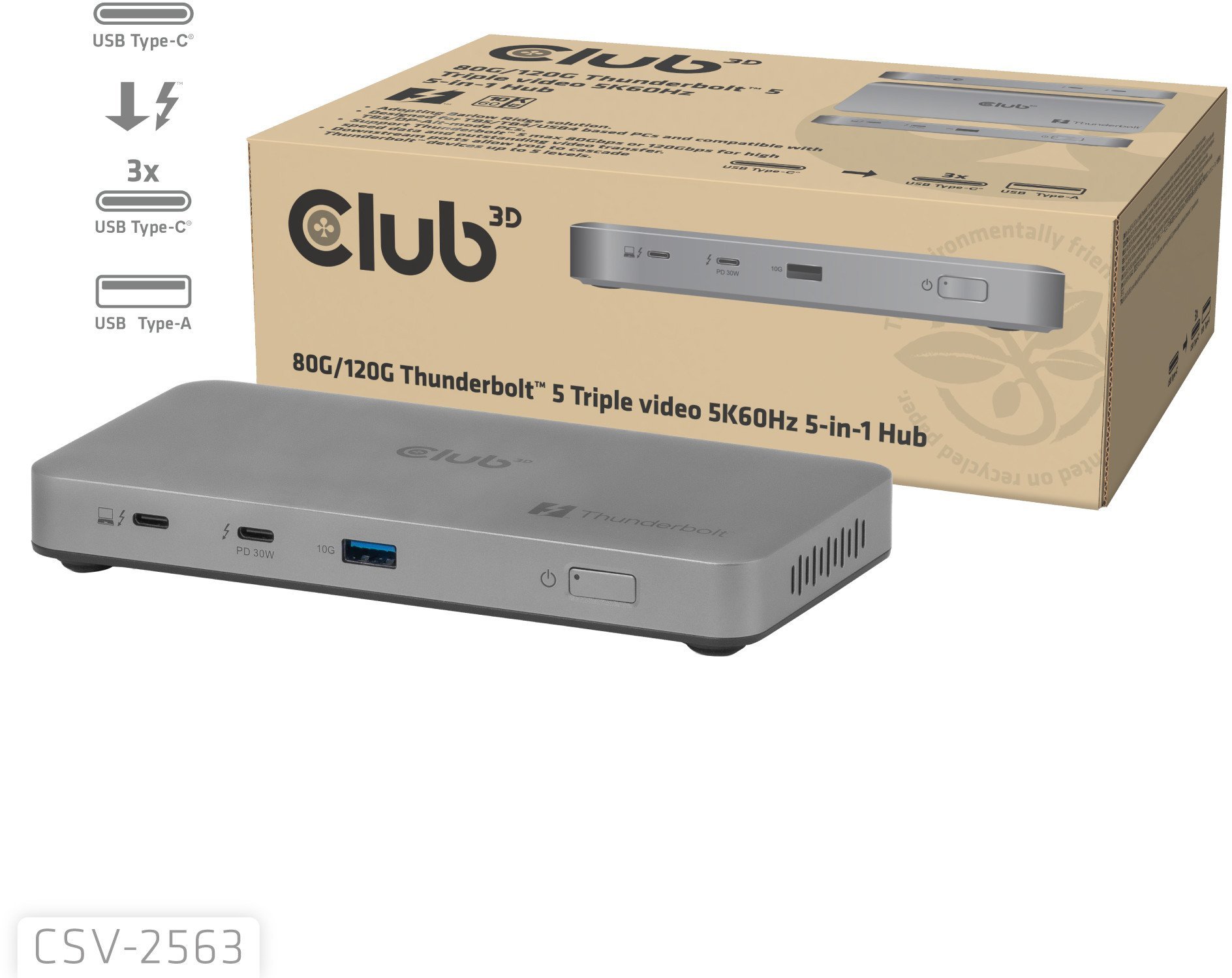 Stacja/replikator Club 3D CLUB3D CSV-2563 huby i koncentratory