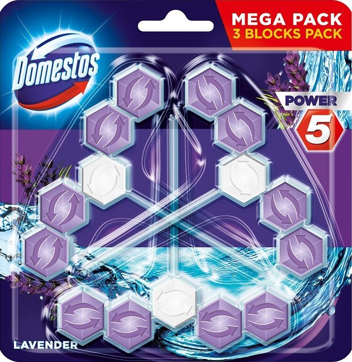 Domestos DOMESTOS_Power 5 kostka toaletowa Lawenda 3x55g