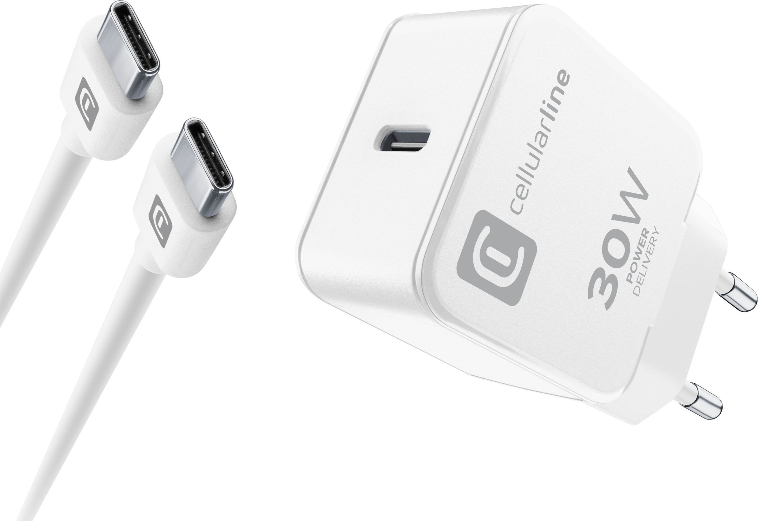 Ładowarka Cellular Line Cellularline USB-C Charger Kit für Apple 30W PD White