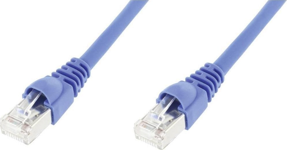 Telegärtner Patch Cable Kat.6A (niski) S/FTP 5,0 m blue halogen free foilnPair- and całkowita osłona...