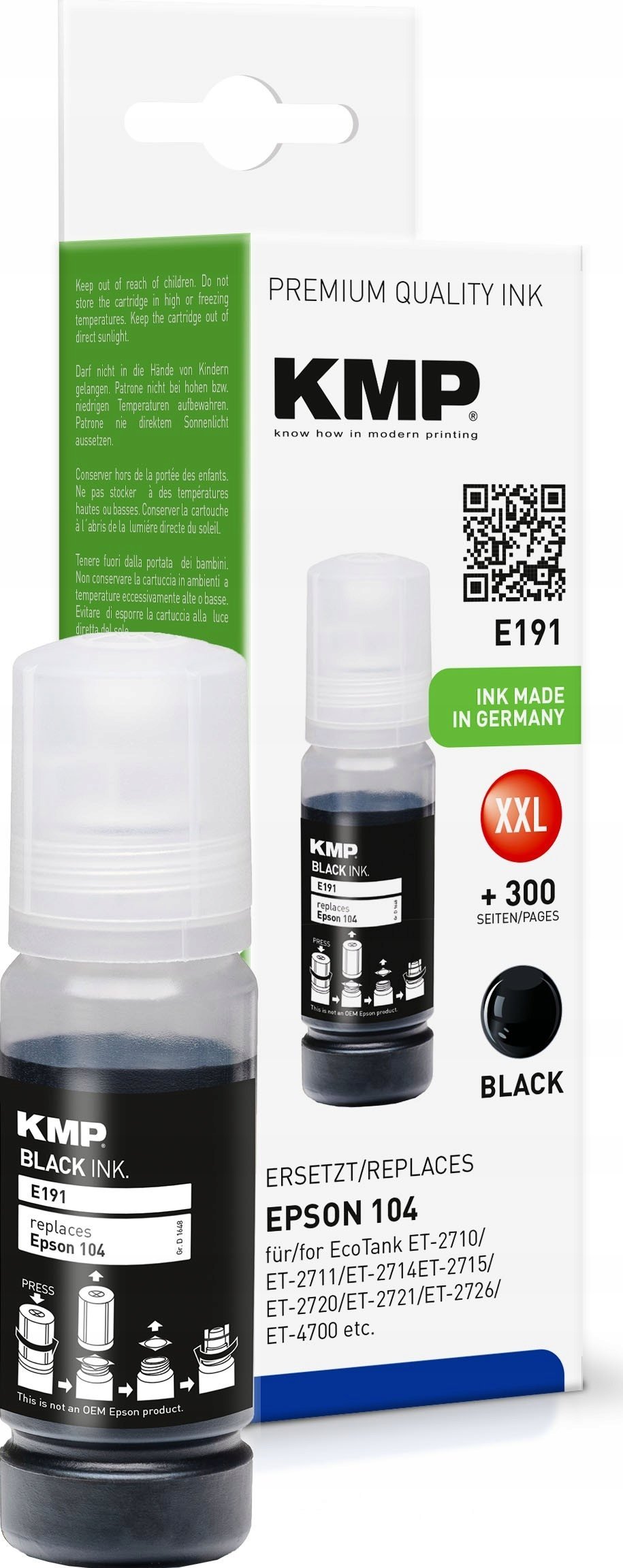 KMP Printtechnik AG KMP Tinte EcoTank* T00P1 4800 S. black remanufactured