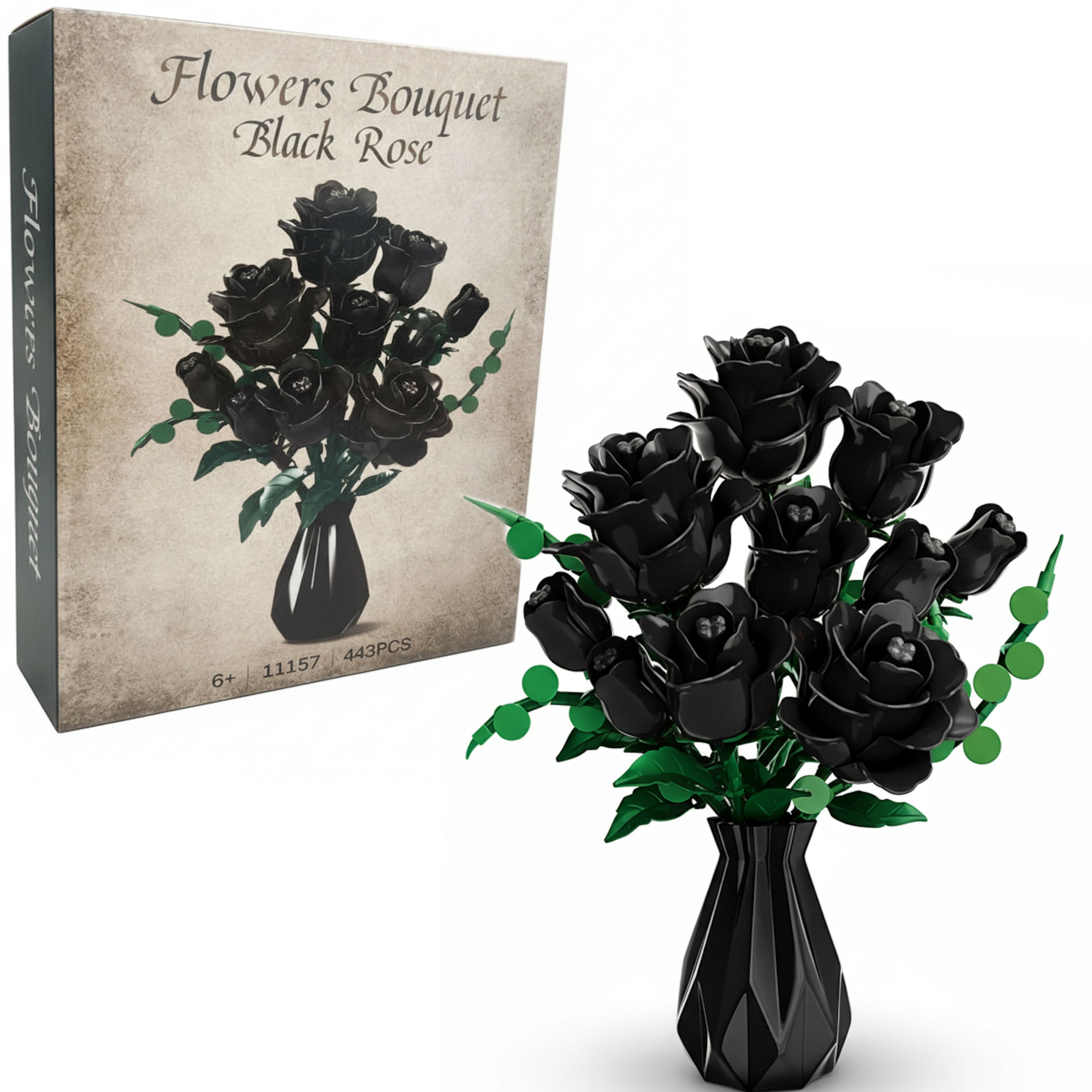 Coil Klocki konstrukcyjne czarny bukiet róż 443 el.
