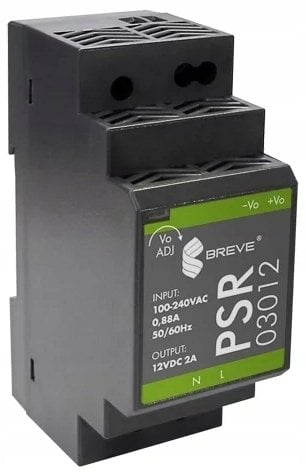 SilentiumPC Zasilacz impulsowy PSR 03015 230/ 15VDC 2A 30W na szynę DIN, Napięcie: 85-264VAC, Ta70, ...