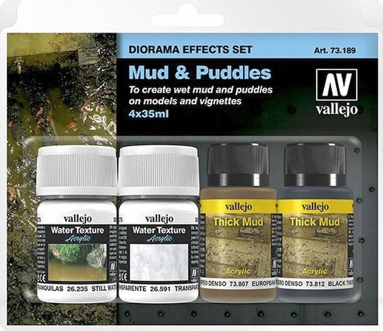 Vallejo : 73.189 - Diorama Effects Set - Mud & Puddles (4 x 35 ml)