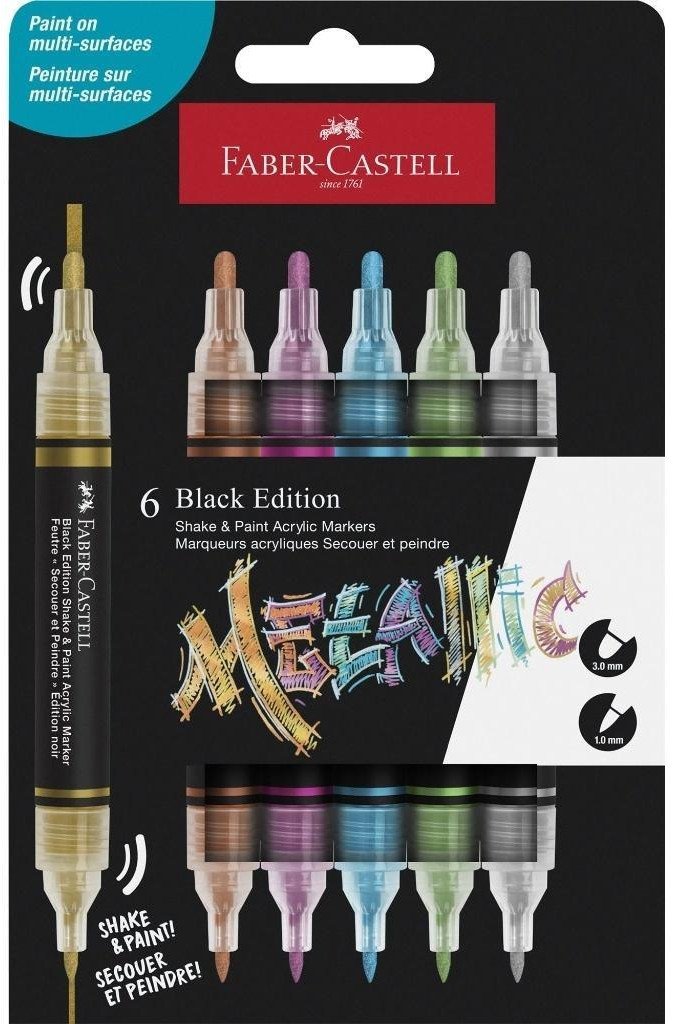 Faber-Castell Marker akrylowy Black Edition 6kol FABER-CASTELL