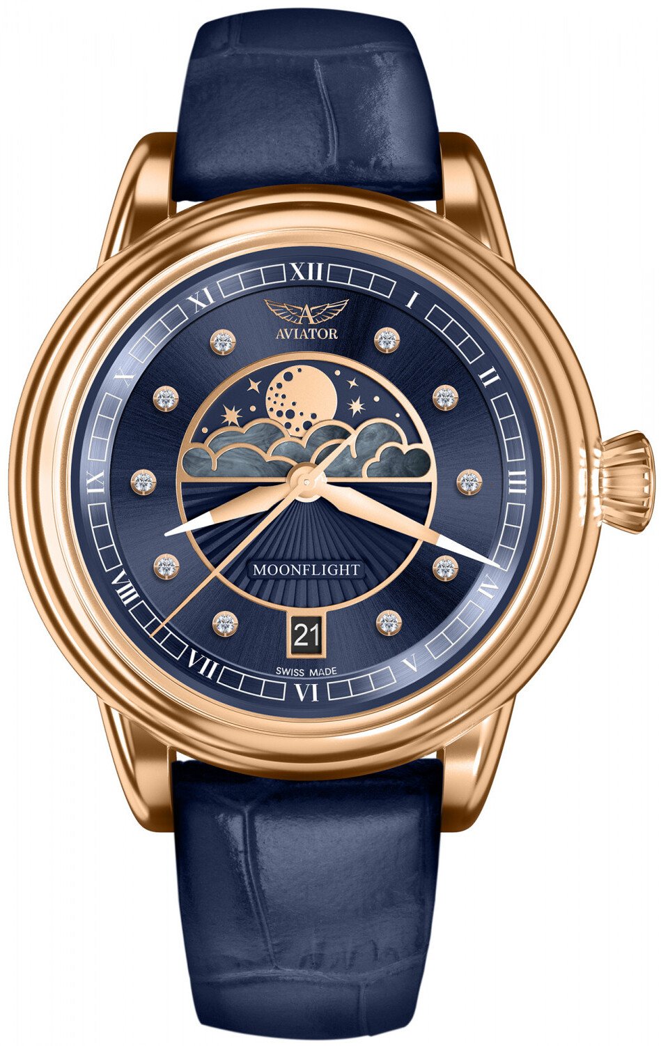 Zegarek damski Aviator V.1.33.2.380.4 niebieski