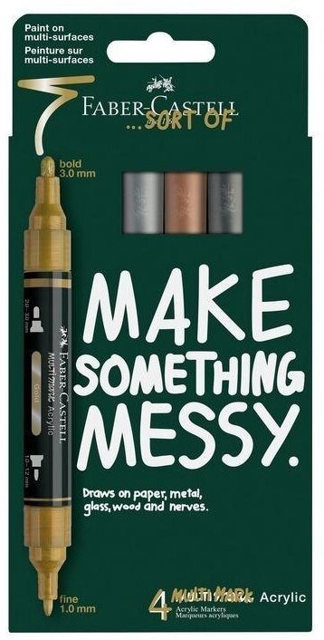 Faber-Castell Markery akrylowe metaliczne 4kol. FABER CASTELL