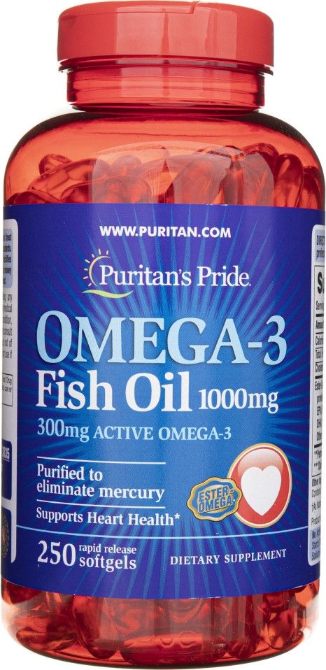 Фото - Вітаміни й мінерали Puritans Pride Puritan's Pride Olej Omega-3 1000 mg - 250 kapsułek 