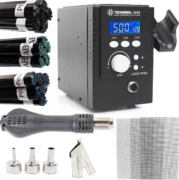 Stacja Lutownicza Hot-Air TECHREBAL 2008 Zestaw 3x Siatka 3x Spoiwo Dysze