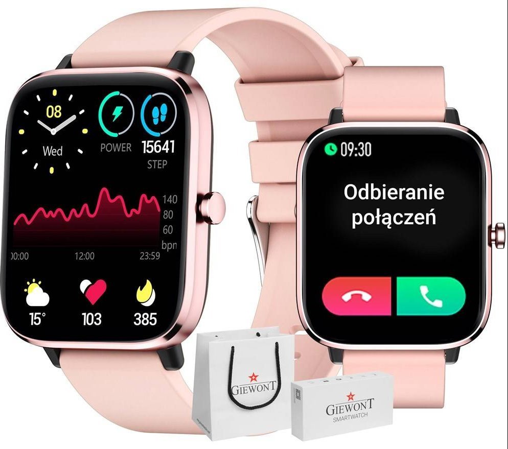 Zdjęcia - Smartwatche Smart Watch Smartwatch Giewont Smartwatch Giewont Dynamic SmartCall GW230-1 - Rose Gold/Powder Pink 