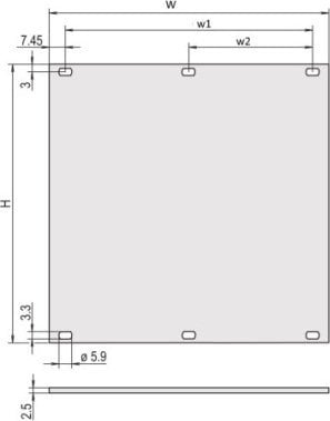 SCHROFF Panel przedni SCHROFF, nieekranowany, zespół śrub 3 HU, 12 HP, 2,5 mm, al, anodowany