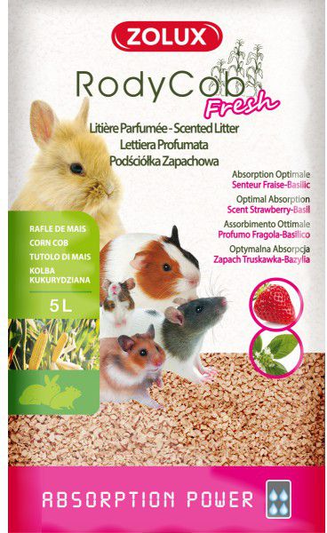 Zolux Ściółka dla królika, gryzoni RodyCob FRESH truskaw-bazylia 5l