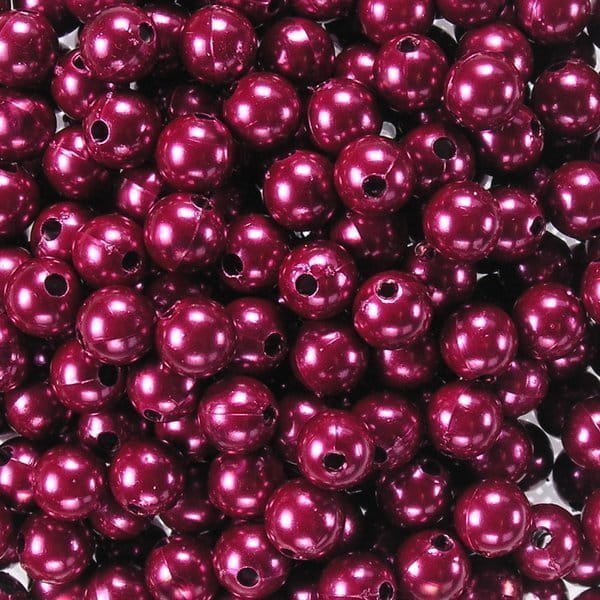 kufer-pasmanteria.pl Koraliki perłowe 14 mm (4szt) Bordo