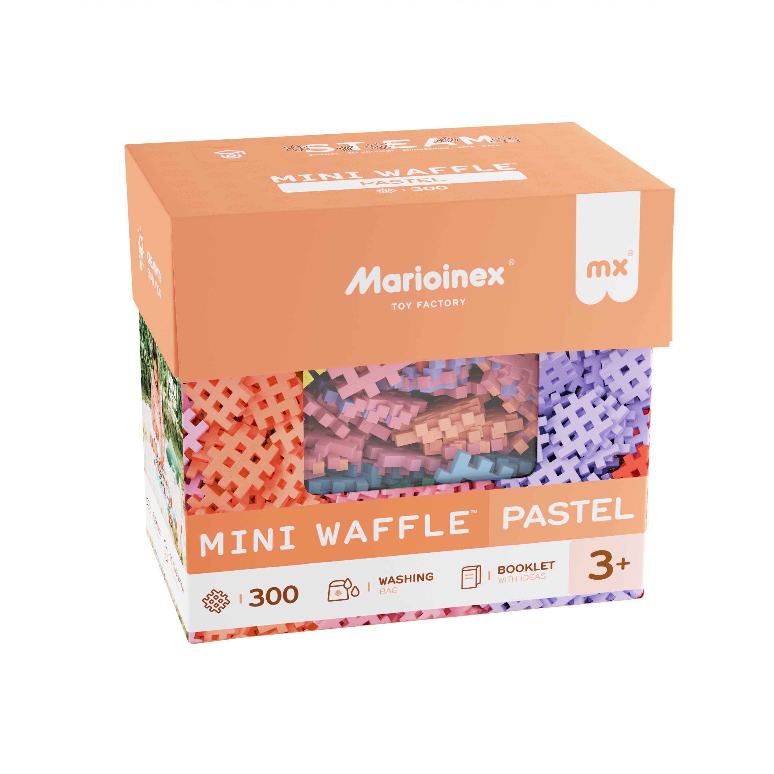 Marioinex Klocki Waffle Mini pastelowe 300el. 2+ Marioinex