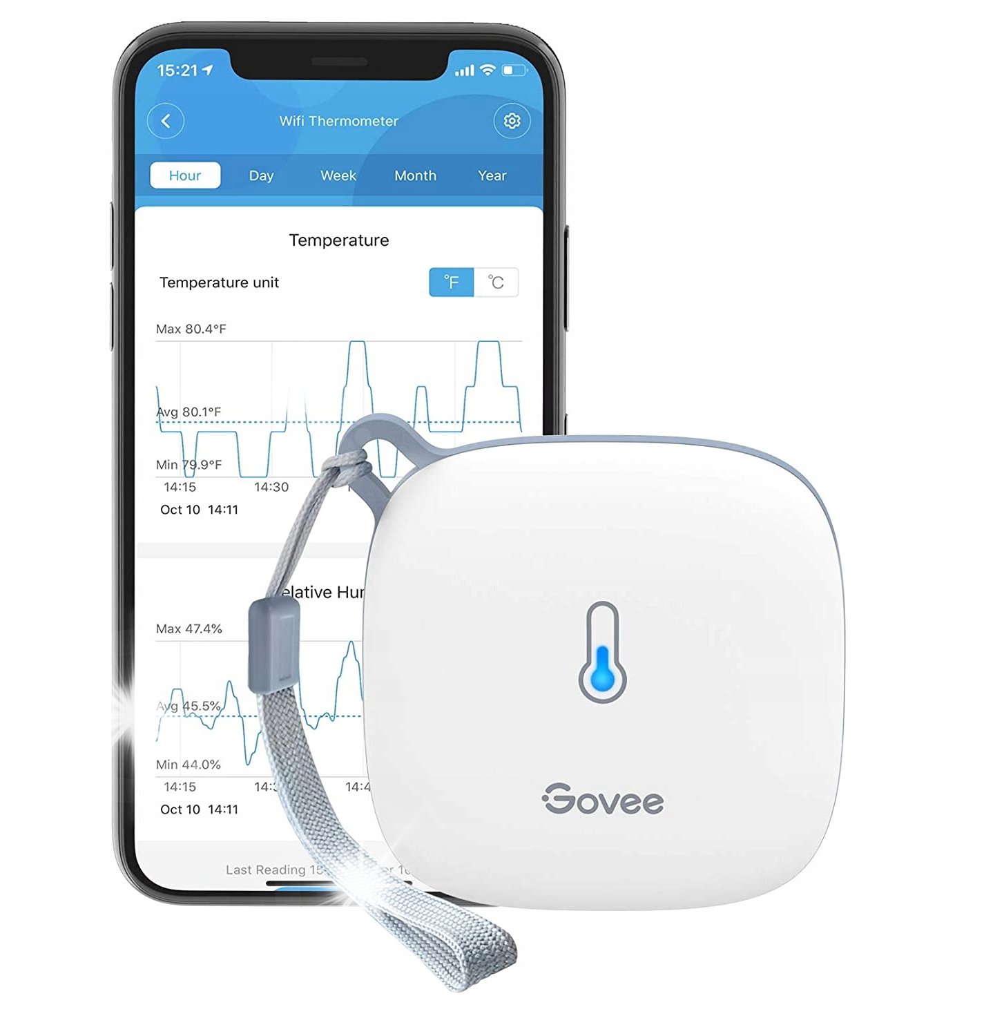 Govee H5179 Termometr i higrometr Wi-Fi, wyświetlacz