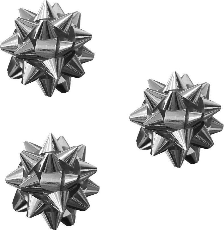 Fastima Rozetka KOKARDA do prezentów 3 szt 8cm Srebrna K11