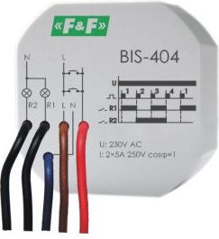 F&F Przekaźnik impulsowy sekwencyjny 5A 230V AC 2Z (BIS-404)