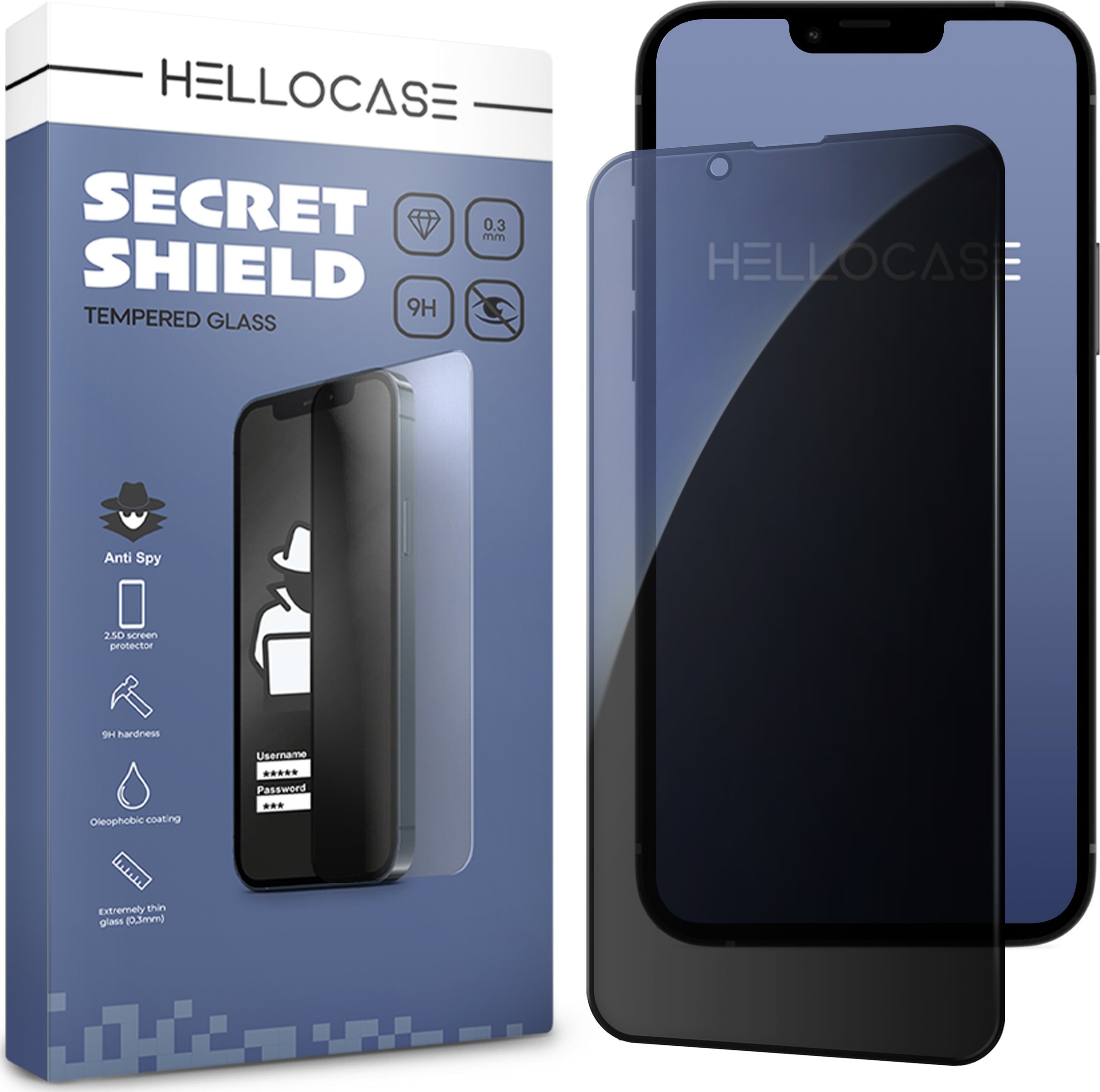 Hello Case Szkło Na Ekran Prywatyzujące Do Oppo A57 5g (Anti-Spy, Szybka, 9H)