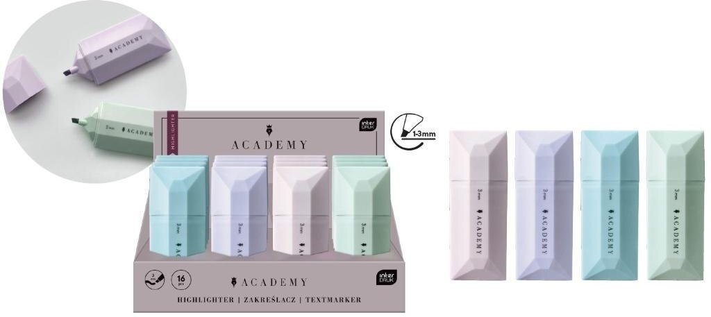 Interdruk Zakreślacz płaski Academy (16szt)