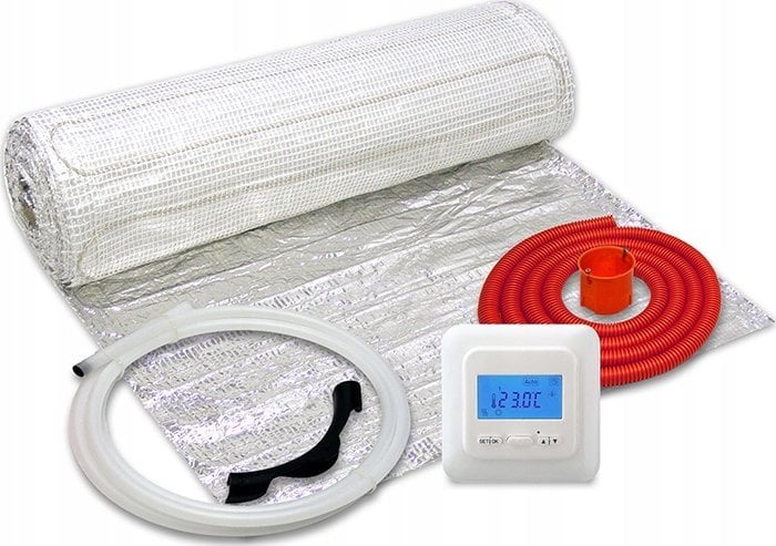 Thermoval Zestaw mata grzejna jednostronnie zasilana WT 2010 AL, 150 W/m2, 6,0 m2, regulator TVT 04 ...