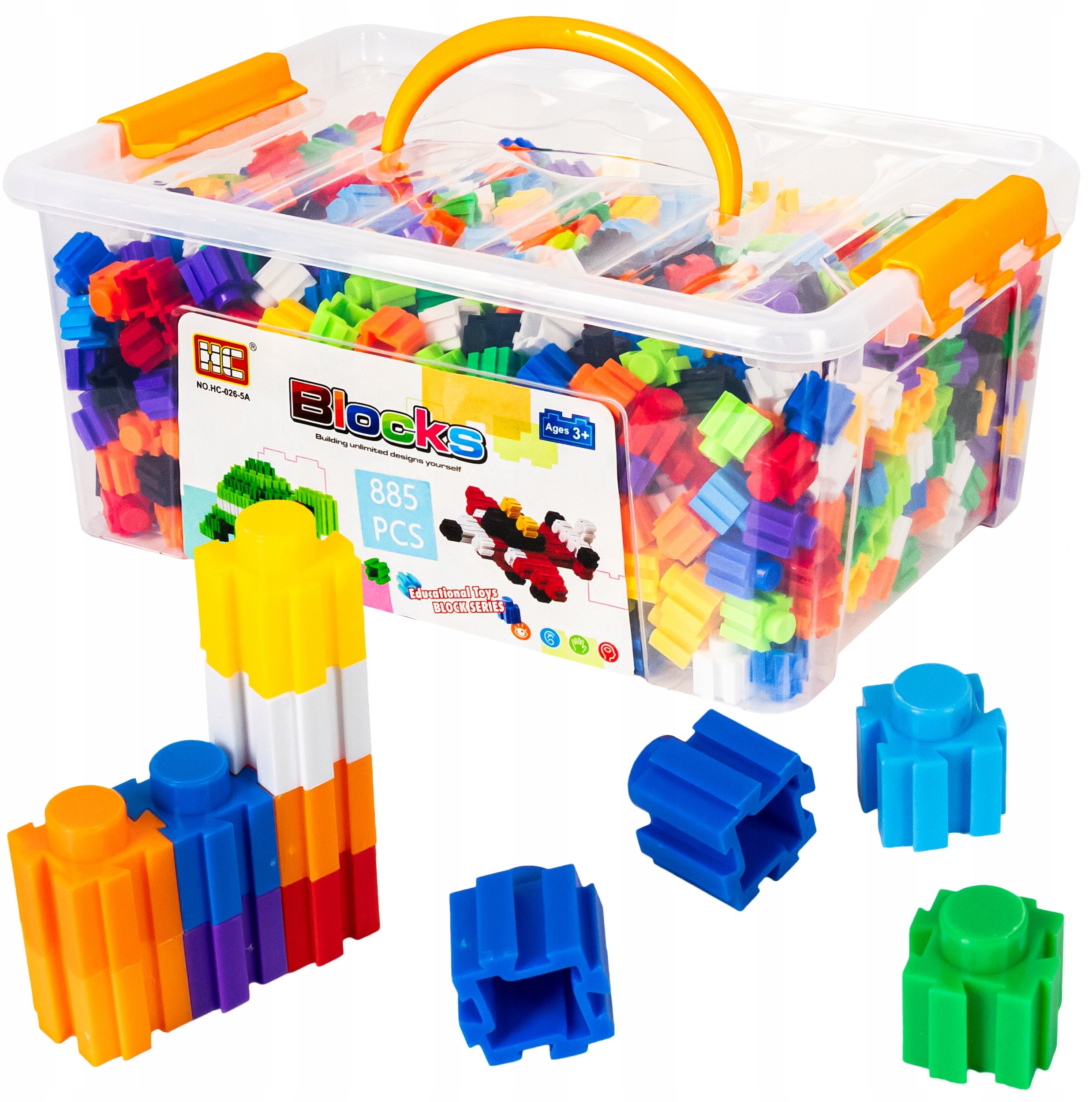 ProNice Klocki Konstrukcyjne Przestrzenne W Kuferku 885 El. Kostki Edukacyjne 3D