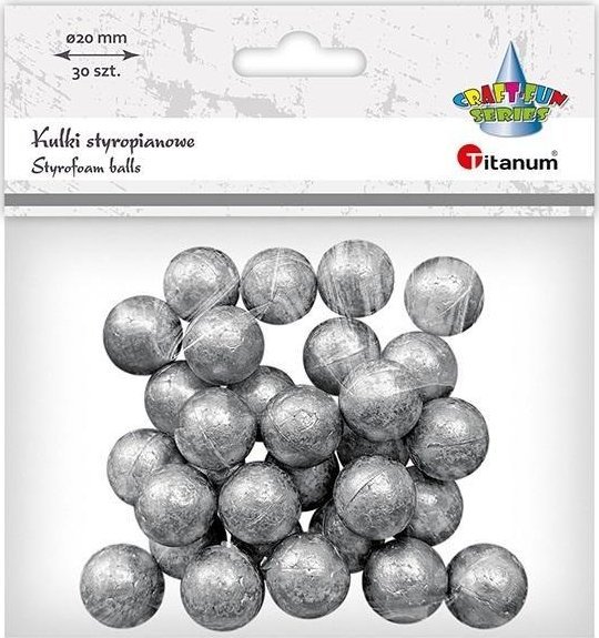 Titanum Kulki styropianowe 20mm 30szt srebrne