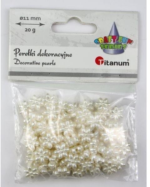 Brimarex Koraliki perełki plastikowe kwiatki 14x11mm
